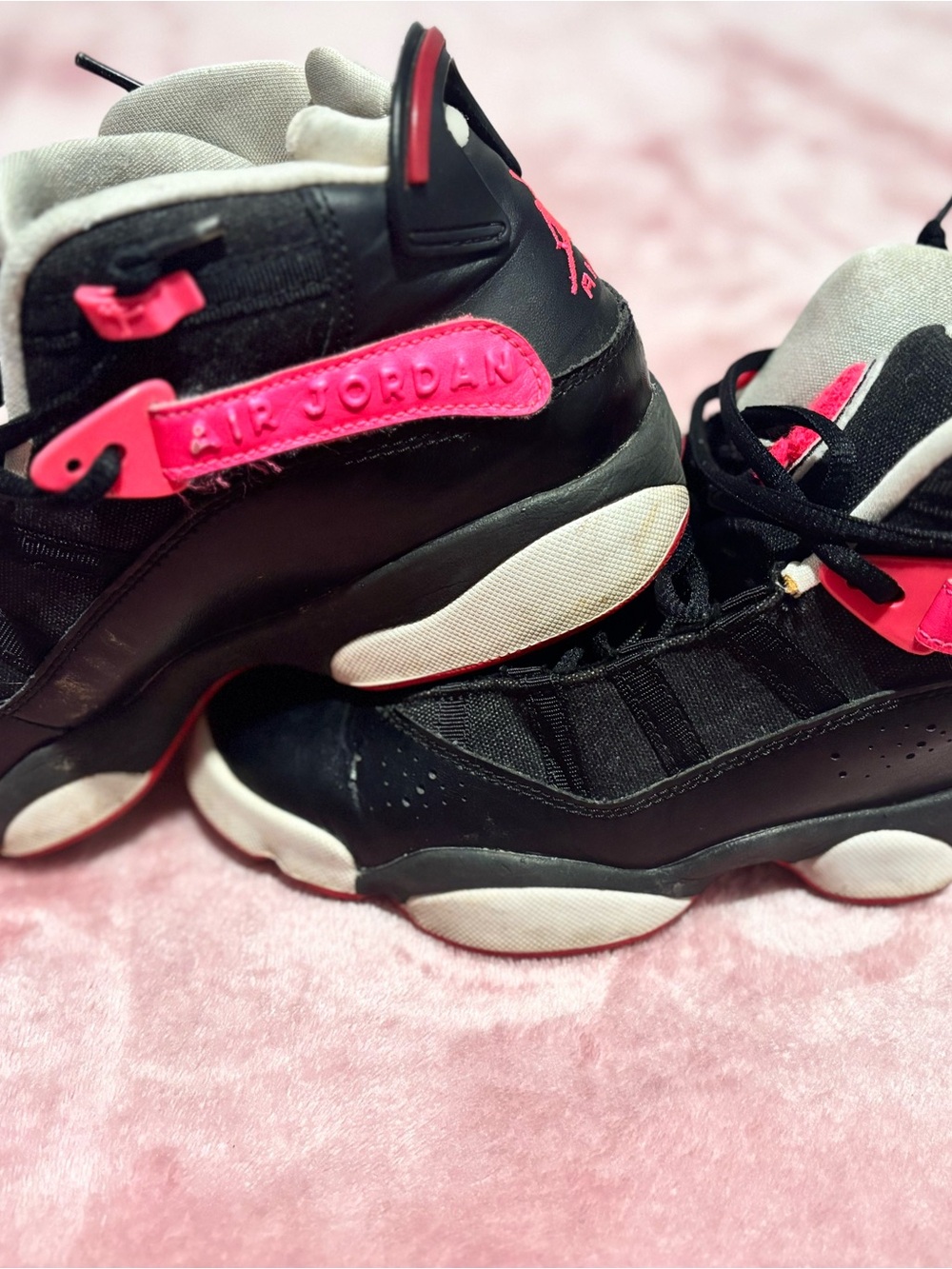 Jordan 6 retro Women’s Black and Hot Pink Sneakers